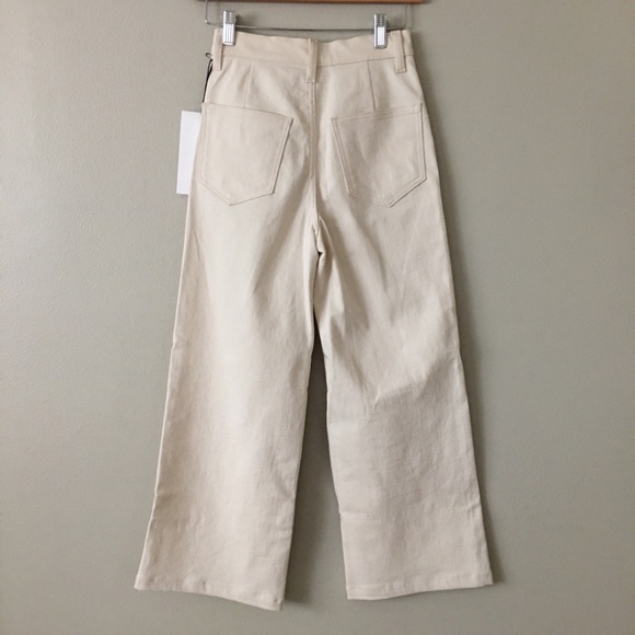 WHIMSY + ROW Flora Pant High Rise Wide Leg Natural 27 - Picture 3 of 5